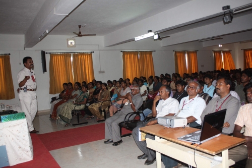 Dr. Dheep,Chairman-TOPKIDS addressing the students and the staff